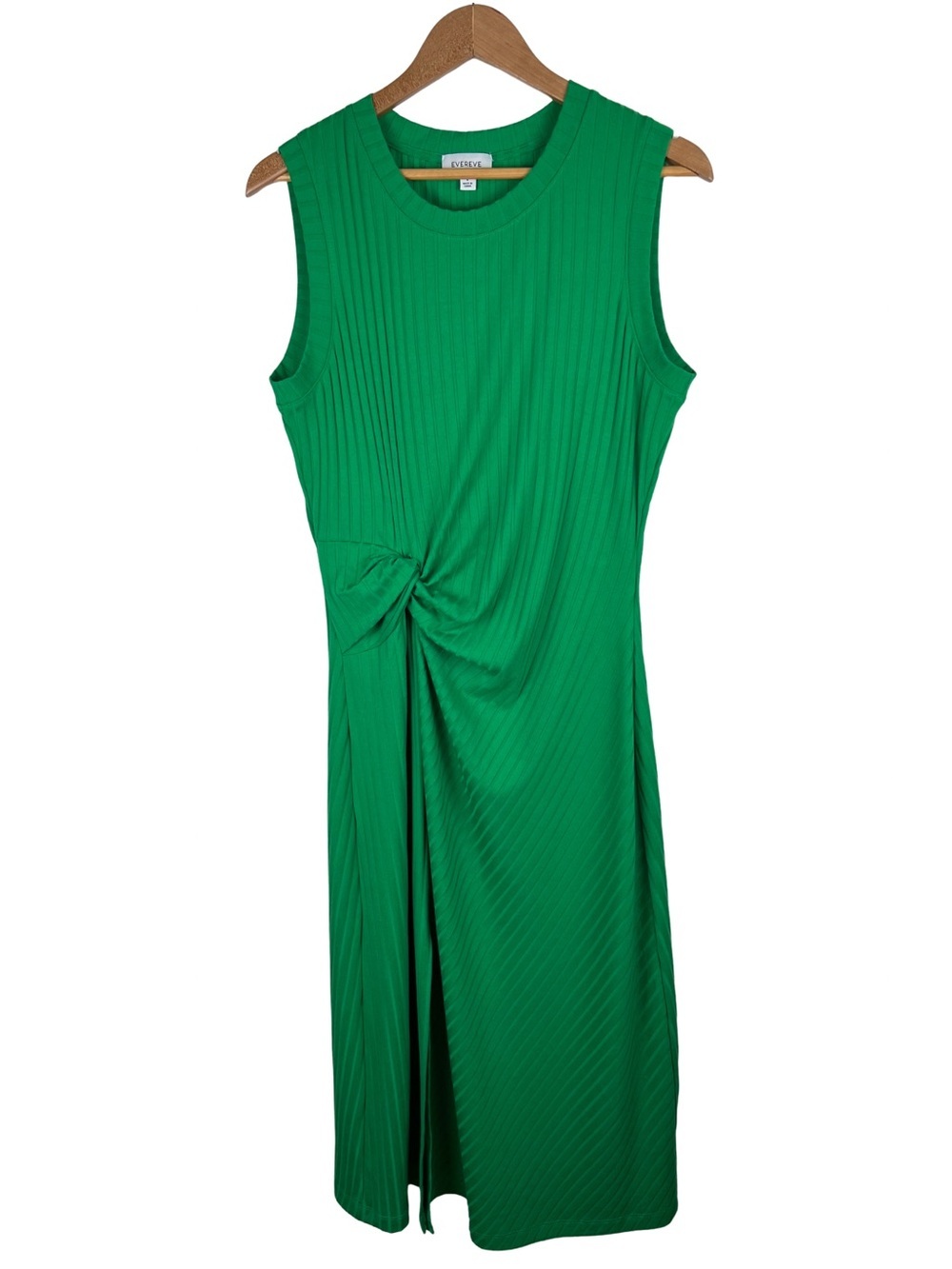 Evereve Avery Dress Textured Knot Midi Womens Large Kelly Green